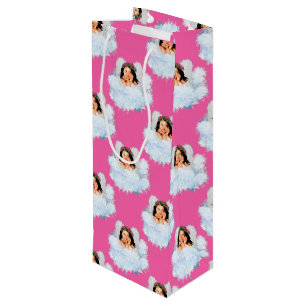 Sac Cadeau Pour Bouteille Angel dans le sac-cadeau 5-Pink-WINE des nuages