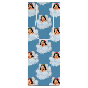 Sac Cadeau Pour Bouteille Angel dans les nuages 3-Blue-WINE CADEAU