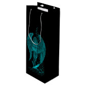 Sac Cadeau Pour Bouteille Angel perdu en amour, noir et vert Design (Devant Angle)