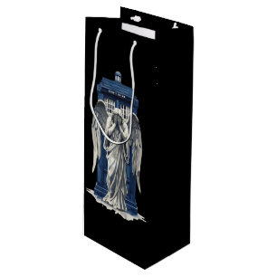 Sac Cadeau Pour Bouteille Angle de plaie avec boîte de police bleue 1