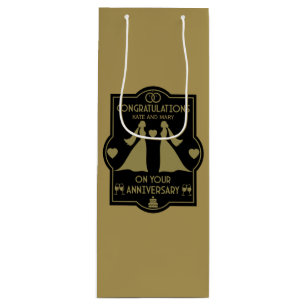 Sac Cadeau Pour Bouteille Anniversaire Mariage des filles gays