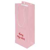 Sac Cadeau Pour Bouteille Anniversaire rouge et rose (Dos Angle)