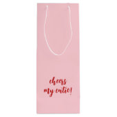 Sac Cadeau Pour Bouteille Anniversaire rouge et rose (Dos)