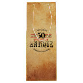 Sac Cadeau Pour Bouteille Antique Jalon 50e anniversaire (Devant)
