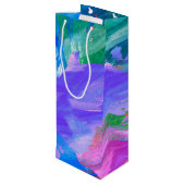 Sac Cadeau Pour Bouteille Aquarelle abstraite avec verre à vin (Dos Angle)