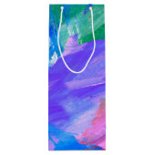 Sac Cadeau Pour Bouteille Aquarelle abstraite avec verre à vin (Dos)