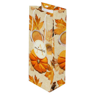 Sac Cadeau Pour Bouteille Aquarelle Automne Magie Parfums Vintages Monogramm
