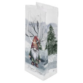 Sac Cadeau Pour Bouteille Aquarelle Gnome (Devant Angle)