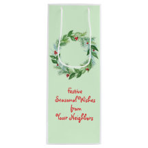 Aquarelle peinte à la main Noël Vacances Wreath