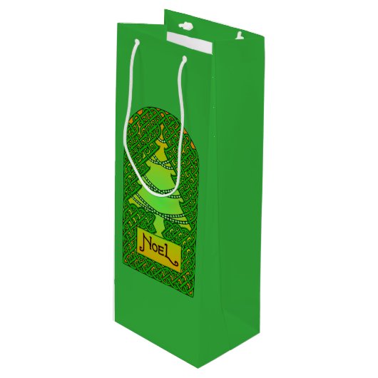 Sac Cadeau Pour Bouteille Arbre de Noël celtique (Devant Angle)