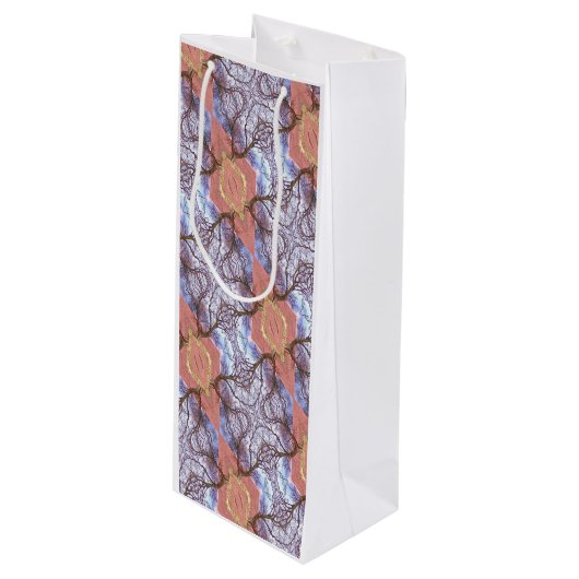 SAC CADEAU POUR BOUTEILLE ARBRES (Devant Angle)