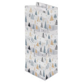 Sac Cadeau Pour Bouteille Arbres de Noël (Dos Angle)