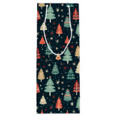 Sac Cadeau Pour Bouteille Arbres de Noël (Dos)