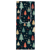 Sac Cadeau Pour Bouteille Arbres de Noël (Devant)