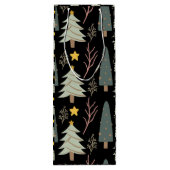 Sac Cadeau Pour Bouteille Arbres d'hiver Motif Fêtes Forêt de Noël Fun (Dos)