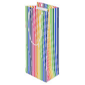 Sac Cadeau Pour Bouteille Arc-en-ciel et rayures blanches (Dos Angle)