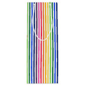 Sac Cadeau Pour Bouteille Arc-en-ciel et rayures blanches (Dos)