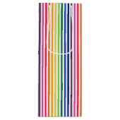 Sac Cadeau Pour Bouteille Arc-en-ciel et rayures blanches (Devant)