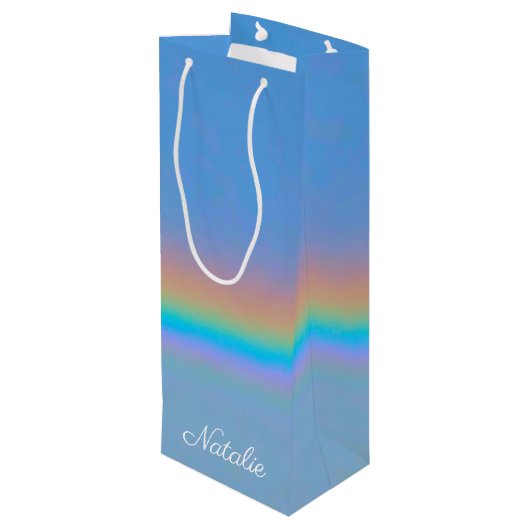Sac Cadeau Pour Bouteille Arc-en-ciel naturel (Dos Angle)
