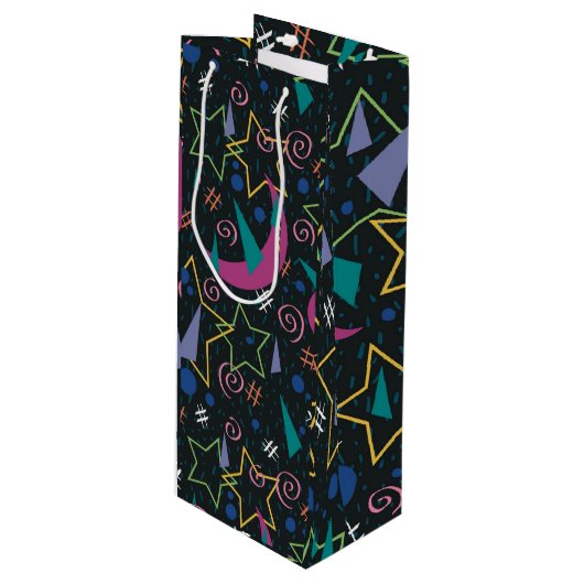 Sac Cadeau Pour Bouteille Arcade Galactique des 90 (Devant Angle)