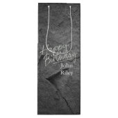 Sac Cadeau Pour Bouteille ardoise en pierre noire (Devant)