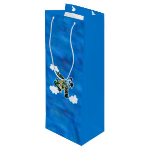 Sac Cadeau Pour Bouteille Army Jet "Art by Kids"