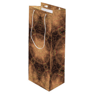 Sac Cadeau Pour Bouteille Arrière - plan noir kaléidoscope à fond orange