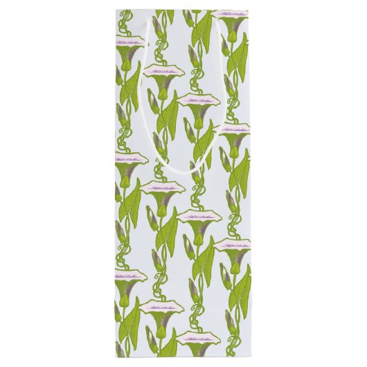 Sac Cadeau Pour Bouteille Art Nouveau lumière Ipomoea papier peint floral ar (Dos)