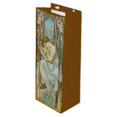 Sac Cadeau Pour Bouteille Art Nouveau Mucha Lady Dormir nuit de repos (Devant Angle)