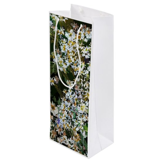SAC CADEAU POUR BOUTEILLE ASTER FLOWERS (Dos Angle)