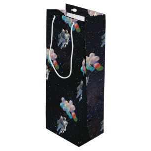 Sac Cadeau Pour Bouteille Astronaute Stars & Space Colorful Balloons