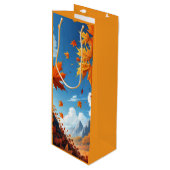 Sac Cadeau Pour Bouteille Authumn leaves orange (Devant Angle)