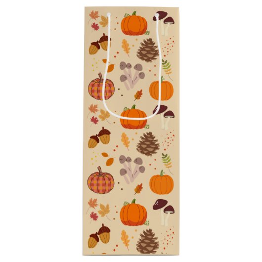 Sac Cadeau Pour Bouteille Automne (Devant)