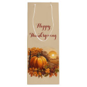 Sac Cadeau Pour Bouteille Autumn Thanksgiving Pumpkin Theme (Dos)