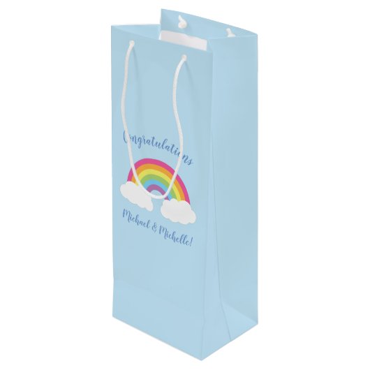 Sac Cadeau Pour Bouteille Baby shower arc-en-ciel (Dos Angle)