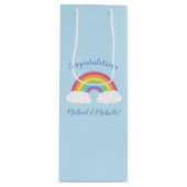 Sac Cadeau Pour Bouteille Baby shower arc-en-ciel (Devant)