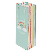 Sac Cadeau Pour Bouteille Baby shower arc-en-ciel (Devant Angle)