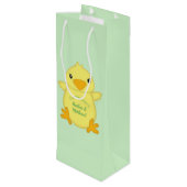 Sac Cadeau Pour Bouteille Baby shower blanc vert (Dos Angle)
