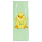 Sac Cadeau Pour Bouteille Baby shower blanc vert (Dos)