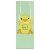 Sac Cadeau Pour Bouteille Baby shower blanc vert (Devant)