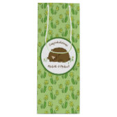 Sac Cadeau Pour Bouteille Baby shower de l'ours couché Bois (Devant)