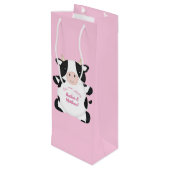 Sac Cadeau Pour Bouteille Baby shower de vache rose (Dos Angle)