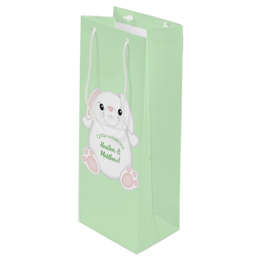 Sac Cadeau Pour Bouteille Baby shower lapin lapin (Devant Angle)