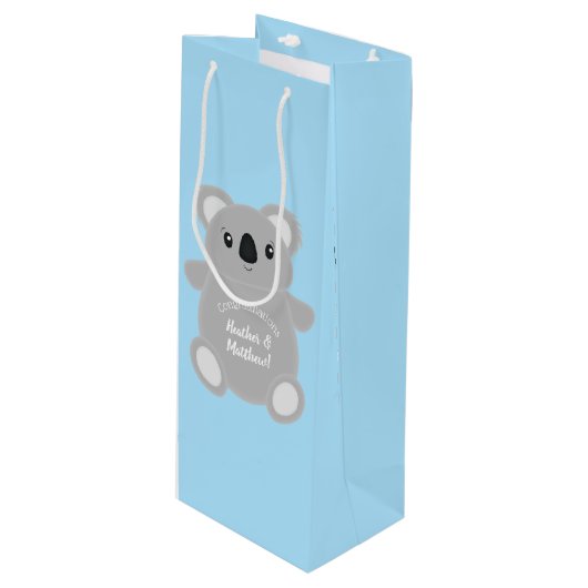 Sac Cadeau Pour Bouteille Baby shower Ours de Koala (Devant Angle)