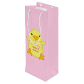 Sac Cadeau Pour Bouteille Baby shower rose (Dos Angle)