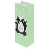 Sac Cadeau Pour Bouteille Baby shower Skunk Green (Dos Angle)