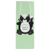 Sac Cadeau Pour Bouteille Baby shower Skunk Green (Devant)