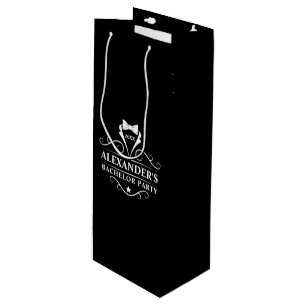 Sac Cadeau Pour Bouteille Bachelor Party Tuxedo Cravate noir