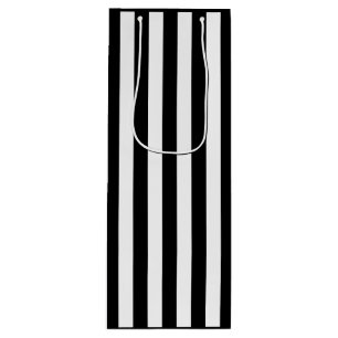 Sac Cadeau Pour Bouteille Bande noire et blanche