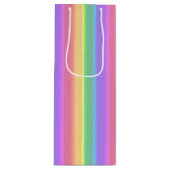 Sac Cadeau Pour Bouteille Bandes arc-en-ciel pastel (Devant)